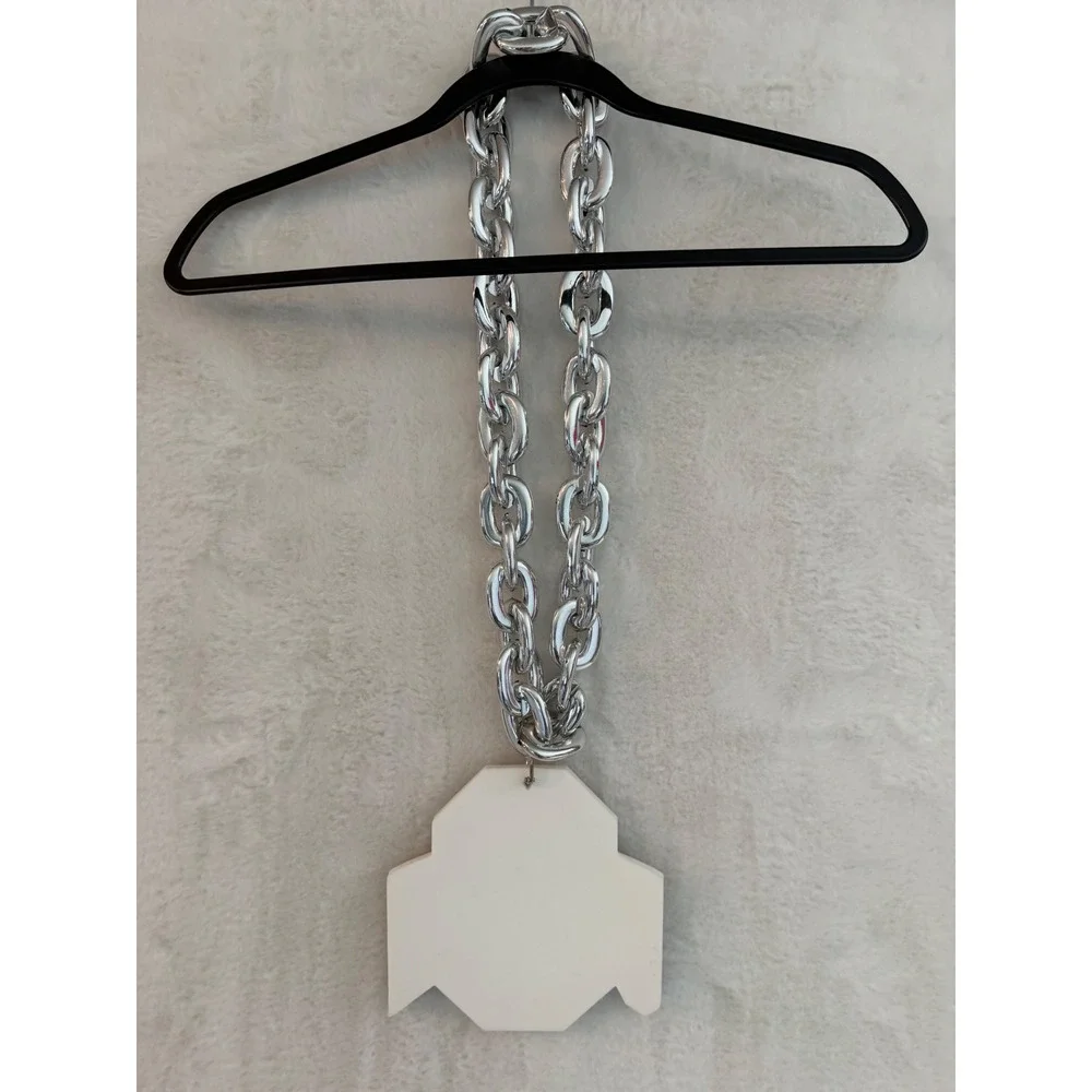 Ohio State Buckeyes Oversized‎ Turnover Chain Silver Link Necklace Game Day Fan